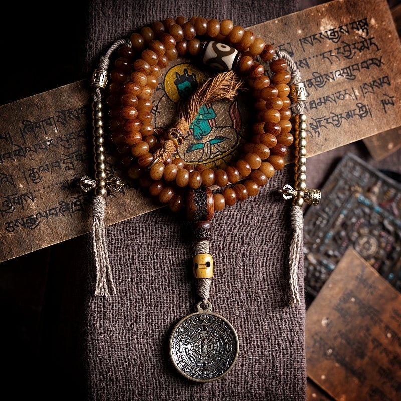 108 beads of natural yak bone prayer beads - Buddhabelief