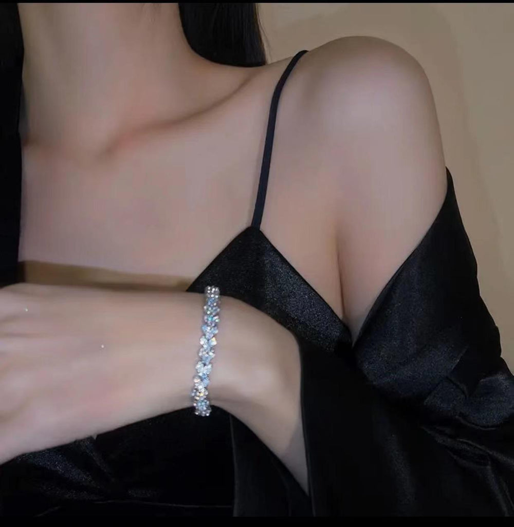 Roman Link Crystal Bracelet – Bold Sparkling Statement - view 2
