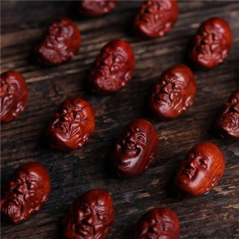 Eighteen Arhats Small‑Leaf Red Sandalwood Bracelet - Buddhabelief
