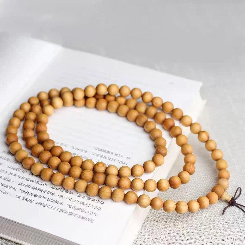 Taihang Cliff Cypress 108‑Bead Mala Bracelet - Buddhabelief