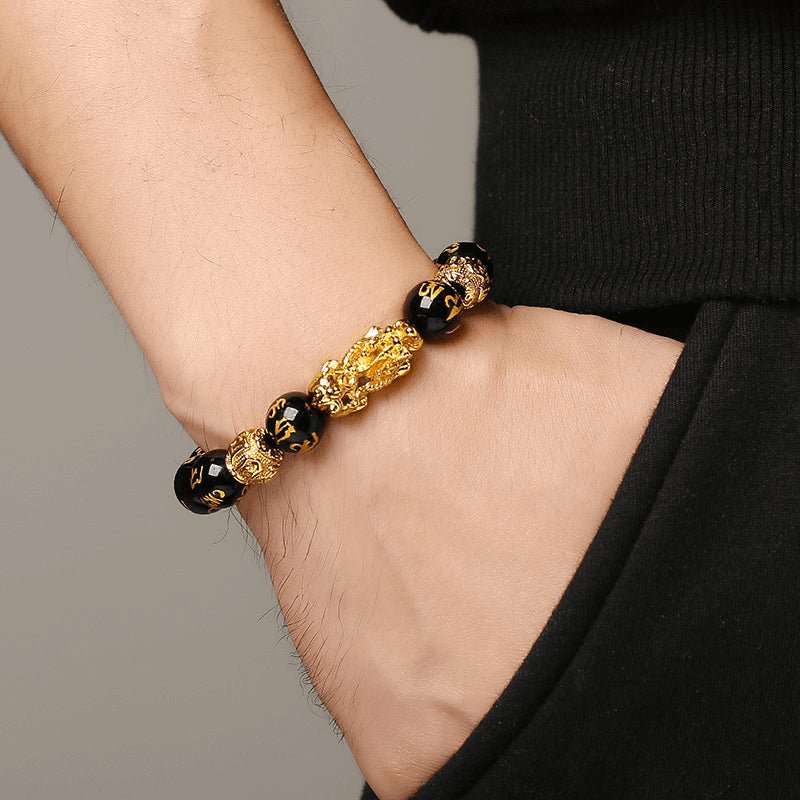 Pixiu Six‑Syllable Mantra Prosperity Bracelet – Mixed‑Material Energy Beads - Buddhabelief
