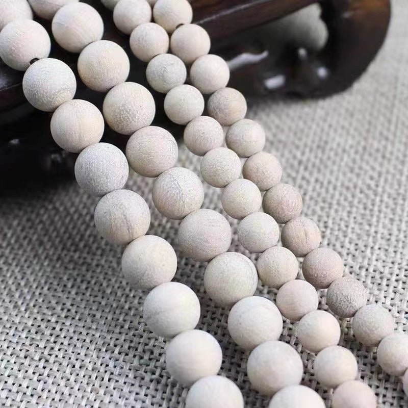 Small‑Leaf White Sandalwood 108‑Bead Mala Bracelet - Buddhabelief