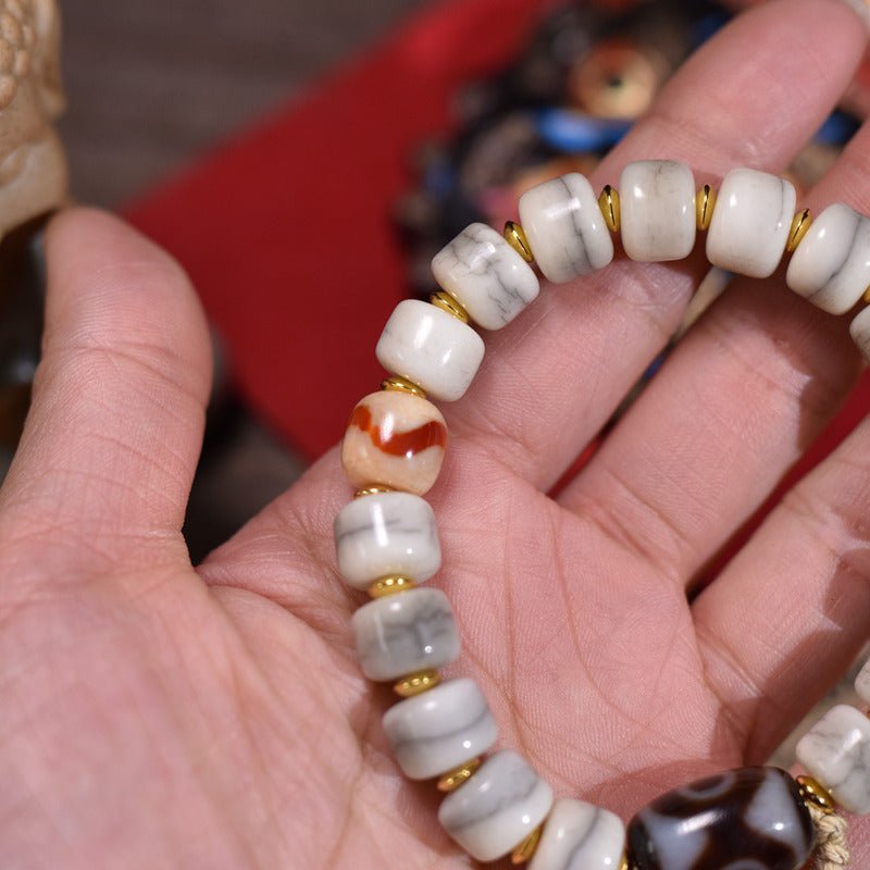 Natural cow bone sky pearl bracelet - Buddhabelief