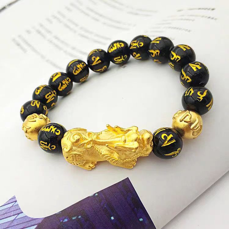 Pixiu Six‑Syllable Mantra Prosperity Bracelet – Mixed‑Material Energy Beads - Buddhabelief