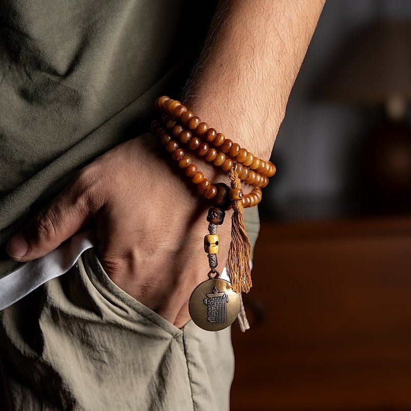 108 beads of natural yak bone prayer beads - Buddhabelief