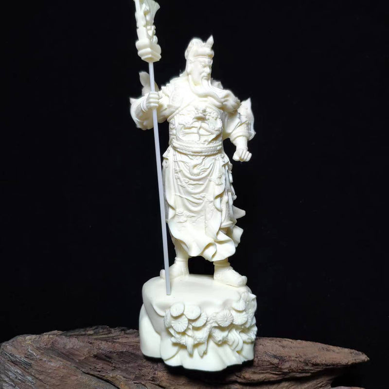 Tagua Nut Guan Gong Statue for Home Altar - Buddhabelief