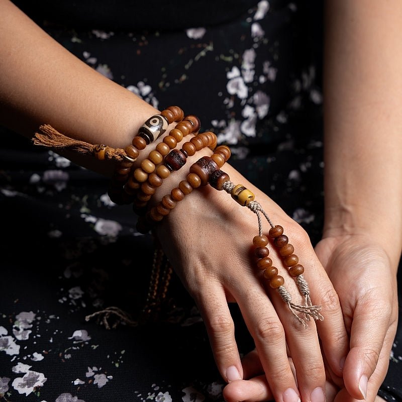 108 beads of natural yak bone prayer beads - Buddhabelief