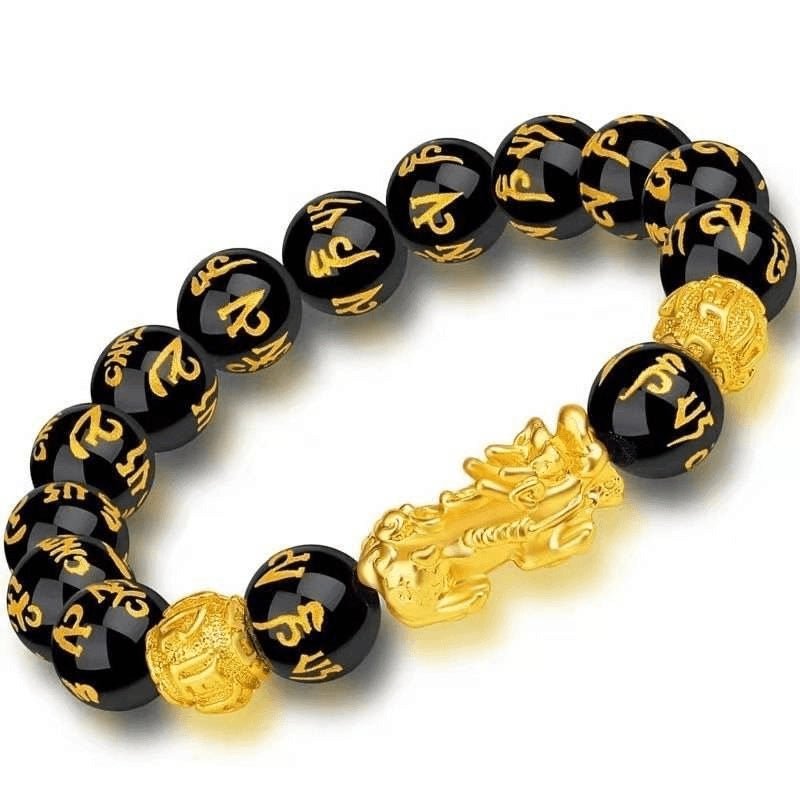 Pixiu Six‑Syllable Mantra Prosperity Bracelet – Mixed‑Material Energy Beads - Buddhabelief