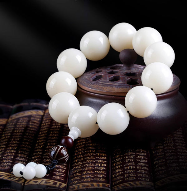 【Special offer】Natural white jade bodhi seed bracelet