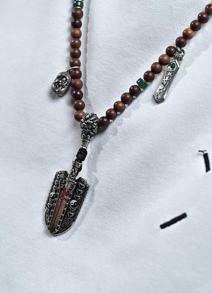 'The Way of Nature' Necklace - 6.2mm Natural Lightning - Struck Jujube Wood Beads - Rare Taoist Ritual Tool for Purification & Supreme Protection - Buddhabelief