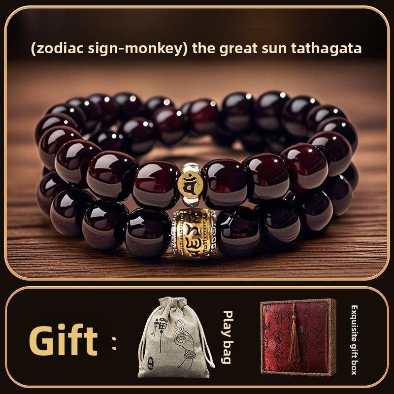 Monkey Zodiac Bodhi Root Mala – 108 Bead Necklace & Bracelet for Focus & Creativity — view 3