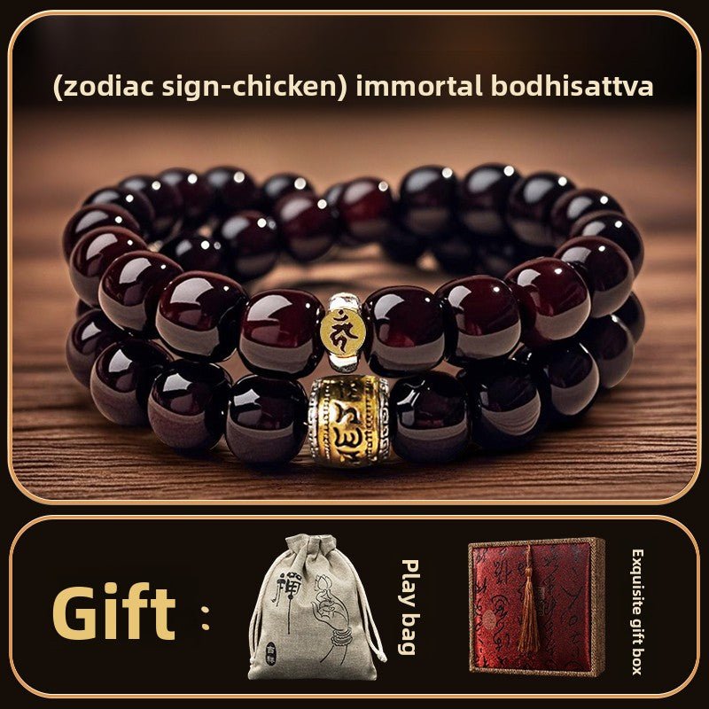 Rooster Zodiac Bodhi Root Mala – 108 Bead Necklace & Bracelet for Focus & Protection - view 3