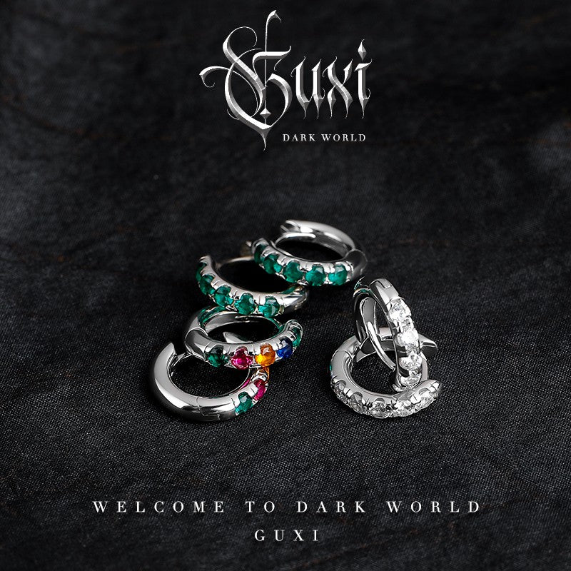 Entwined Vine 925 Silver Men's Vintage Earrings — view 1