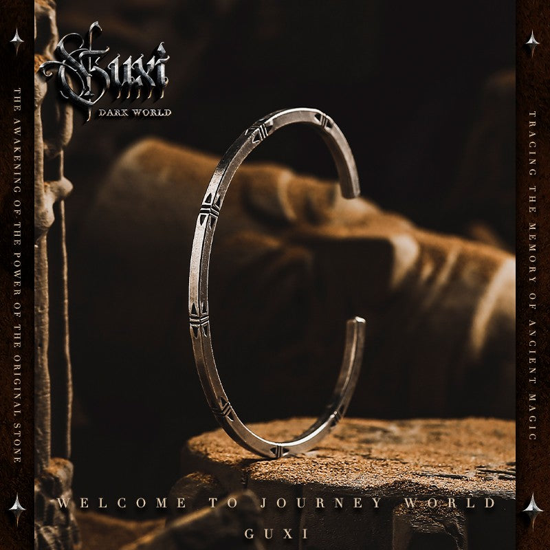 Pathfinder Square Bangle in 925 Silver - view 1