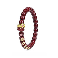 'Wealth Deity's Blessing' Cinnabar - Infused Star Moon Bodhi Bracelet 9x8mm - with Martial Wealth God Pendant - Monk - Blessed for Prosperity & Protection - Buddhabelief