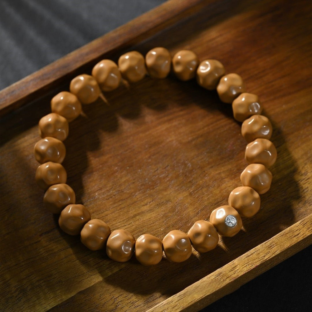 Formless Cheese Monkey Head Bead Bracelet - 10mm Single Loop Meditation Mala - view 1