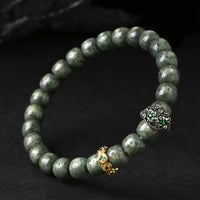 'Qilin Gathering Wealth from Eight Directions' Bracelet - Adorned with Imperial Green Jadeite - Auspicious Talisman for Prosperity & Protection - Buddhabelief