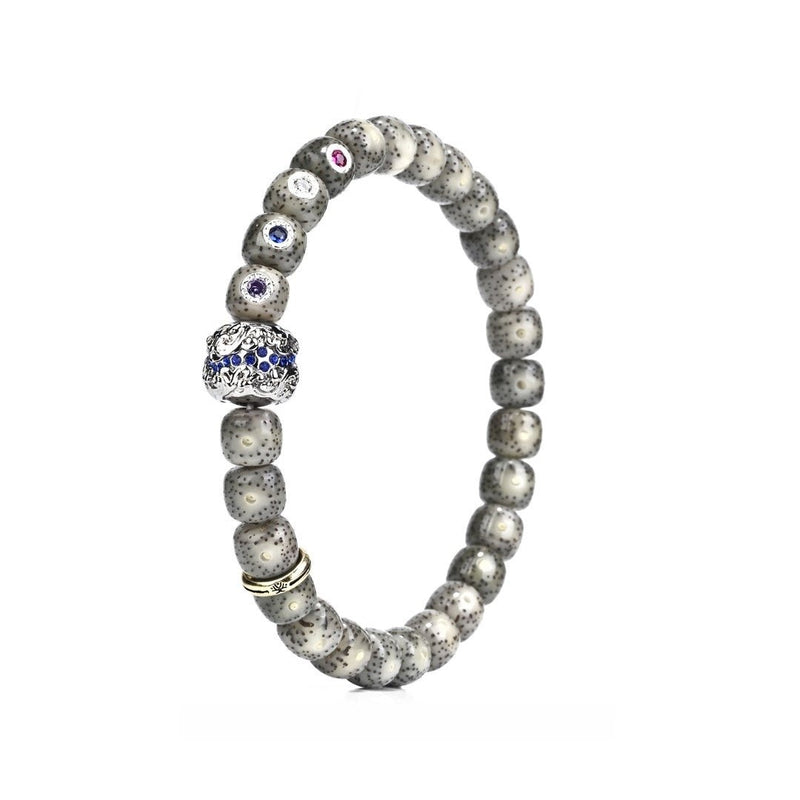 Moon Star Bodhi Premium Bracelet - Hainan Maogan Material with Ice - Transparent Inlay & Water Pattern Beads - Monk - Blessed Spiritual Jewelry for Clarity & Energy Flow - Buddhabelief
