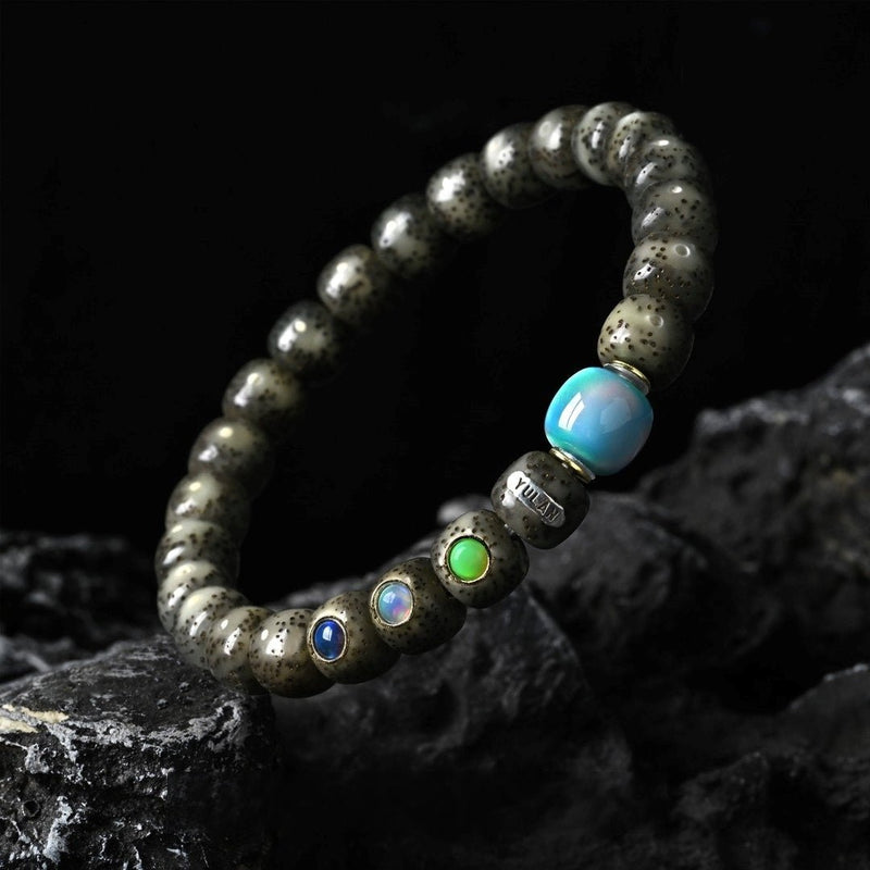 Summer Lime Crystal & Waxy Ice Star Moon Mala - Refreshing Spiritual Bracelet - Buddhabelief