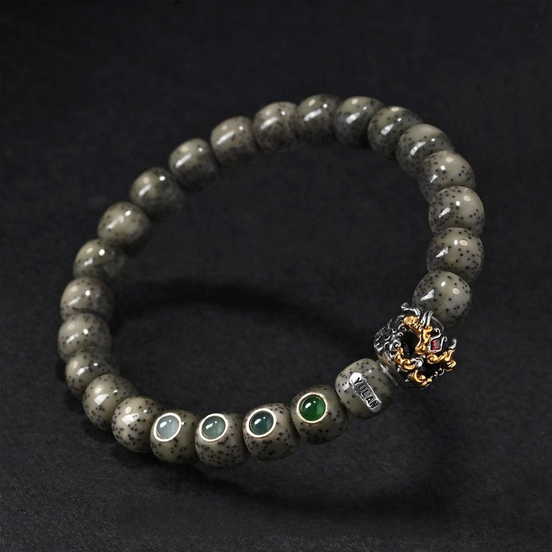 Waxy Ice Star Moon Bracelet - Dragon Child Accent Full Set Mala - Buddhabelief
