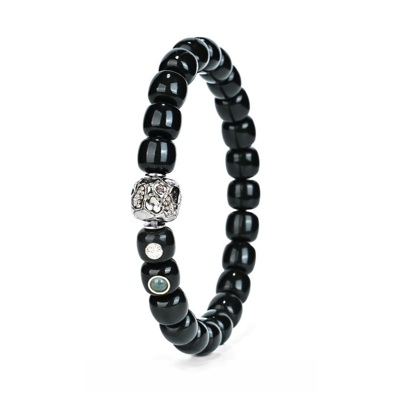 「Wood Element Vitality」Aged Bodhi Root Mala Bracelet - Old - Craft 98 Beads with Earth Vein Stone Accent for Growth & New Beginnings - Buddhabelief