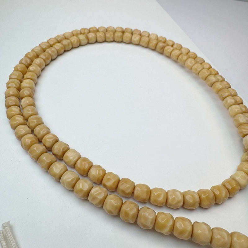 8×7mm Cheese - Style Formless Dragon Spine Bodhi – 108pcs Sugar - Heart Handcrafted Long Mala - Buddhabelief