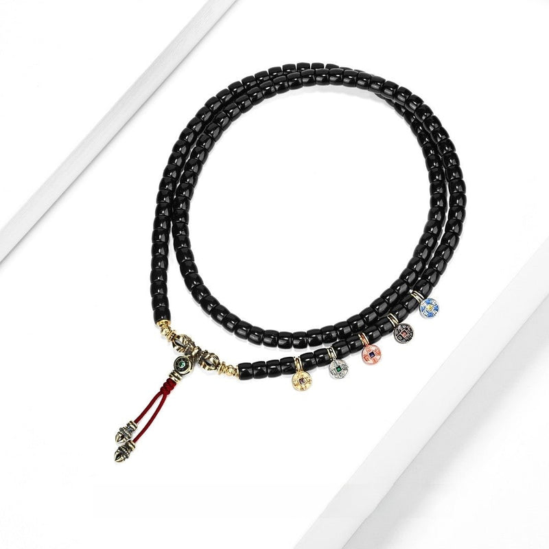 Imperial Blessing Mala - Five Emperor Coins & Coconut Shell | Buddhabelief - Buddhabelief