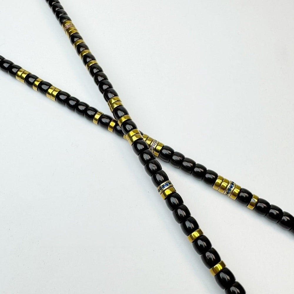 Black Gold Coconut 108 Beads – Artisan Mala for Meditation & Collection — view 2