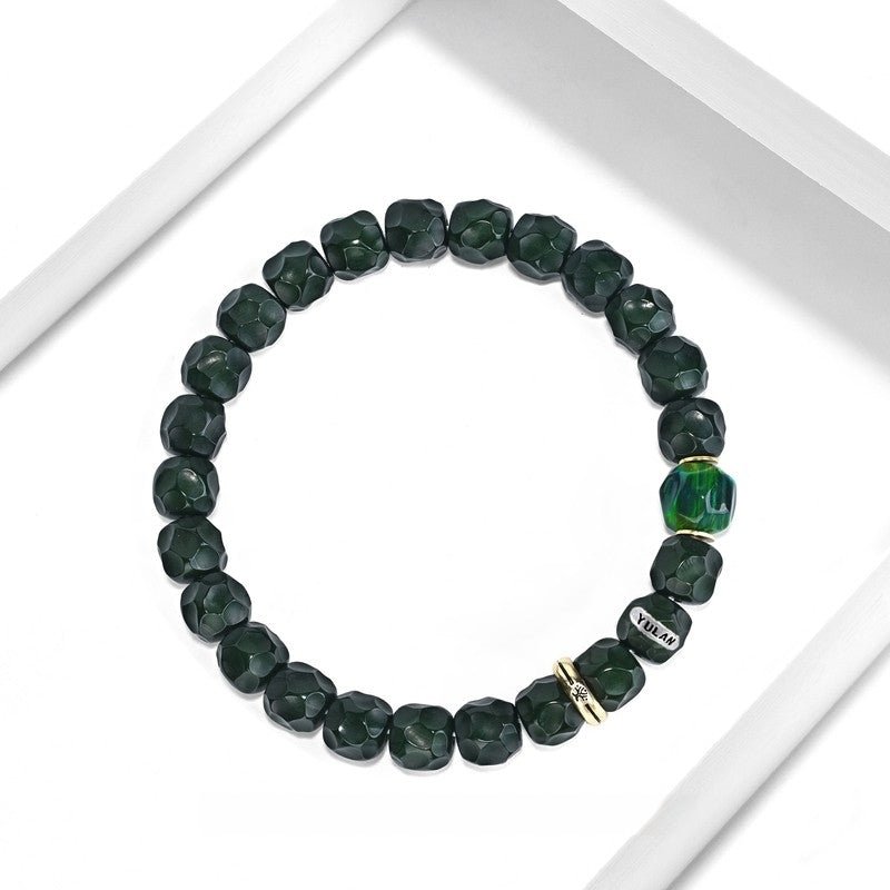 "Wood Element Awakening" Invisible Bodhi Root Rosary Bracelet - beads paired with "Green Wonderland" turquoise to help you grow and transform without restraint - Buddhabelief