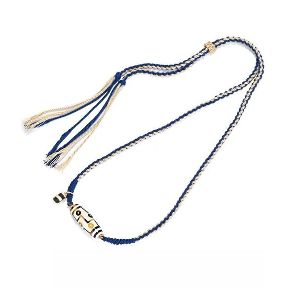 Nine-Eye Mammoth Ivory Collarbone Necklace – Tibetan Talisman