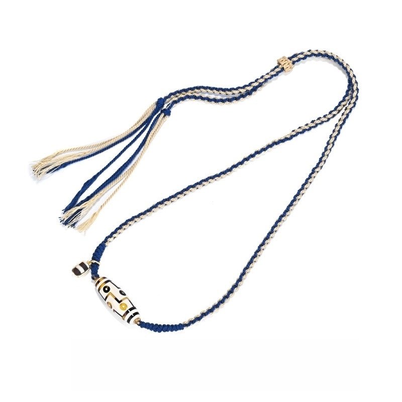 Mammoth Ivory Nine - Eye Collarbone Necklace - Tibetan Protection Talisman - Buddhabelief