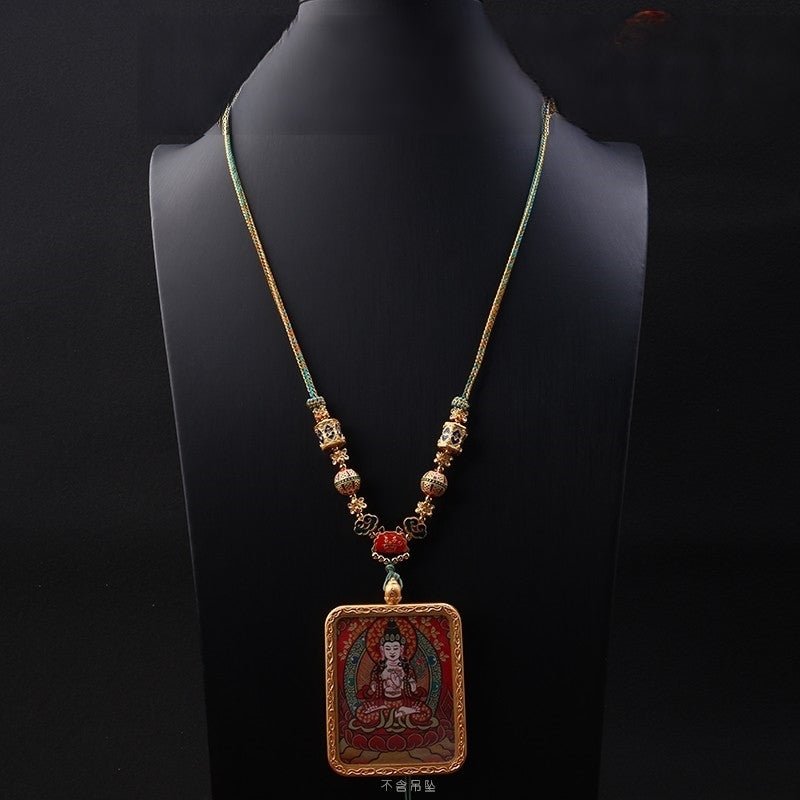 Handcrafted Eight - Strand Braided Enamel Pendant Rope – Tibetan - Style Accessory for Thangka & Buddhist Amulet - Buddhabelief