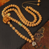 Handcrafted Rudraksha Buddhist Pendant Chain | Nine - Tailed Fox Braided Quick - Release Rope for Thangka & Amulet - Buddhabelief