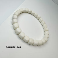 High - end natural white Bodhi bracelet | Hand - carved square shape, blessed by a monk - Buddhabelief