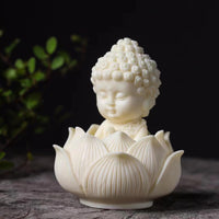 Buddha Lotus Seat Bodhi Ivory Nut Root Carving – Handcrafted Premium Collectible Art for Spirit & Decor - Buddhabelief