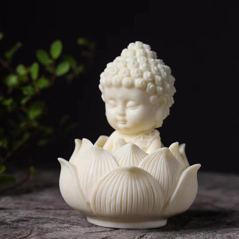 Buddha Lotus Seat Bodhi Ivory Nut Root Carving – Handcrafted Premium Collectible Art for Spirit & Decor - Buddhabelief