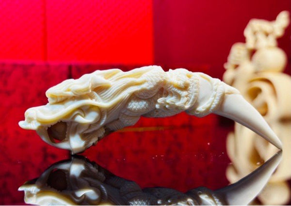 Dragon Peak Langya – Hand-Carved Ivory Nut Dragon Sculpture