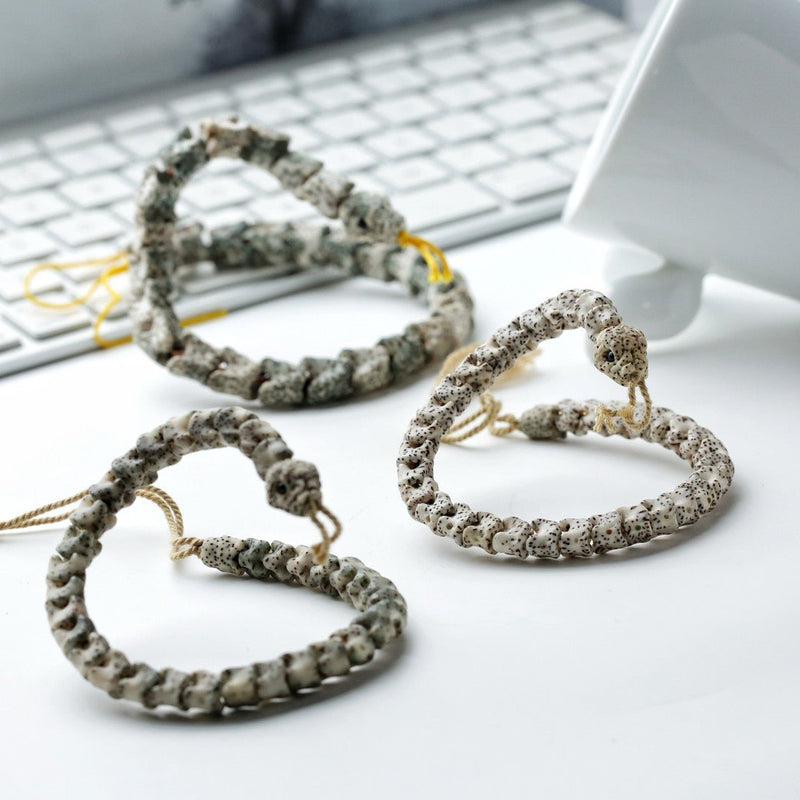 Snake - Bone Moon Star Bodhi Bracelet – High - End Exclusive Handcrafted for Protection & Spiritual Growth - Buddhabelief