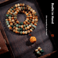 Dunhuang - style 108 - bead bodhi rosary | Handmade multi - loop lotus sachet - Buddhabelief