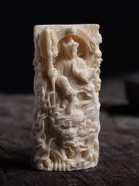 Hand-Carved Tagua Nut Ksitigarbha Pendant – Buddhist Bodhisattva Art for Collection & Spiritual Blessing