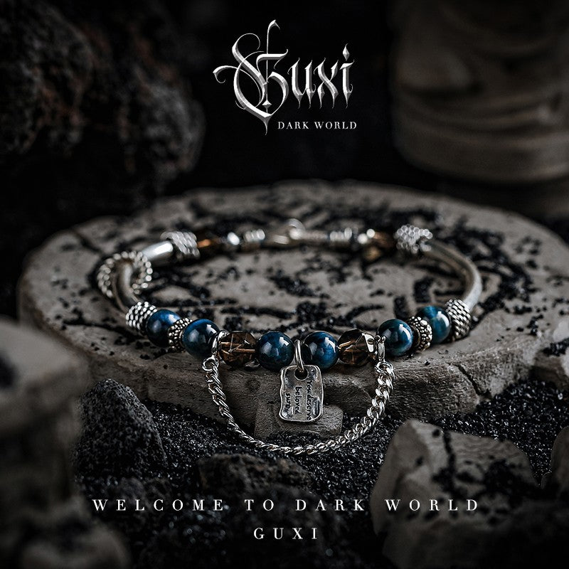 Stillness 925 Silver Men's Bracelet - Dark Aesthetic — view 1