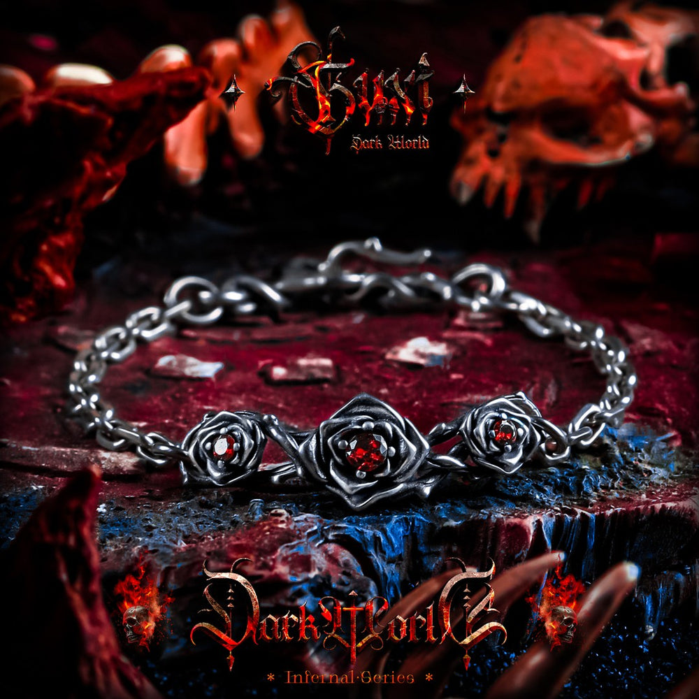 Thorned Rose 925 Silver Bracelet for Men — view 1