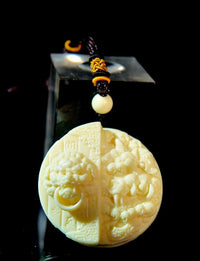 Pi Xiu Ivory Nut Pendant – Masterpiece Carving with Exquisite Beast Head, Collector Wealth Amulet & Spiritual Protection Art