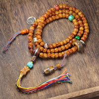 Tibetan Yak Bone Mala - 108 - Count Authentic Buddhist Prayer Beads - Monk - Blessed Spiritual Necklace for Meditation & Protection - Buddhabelief