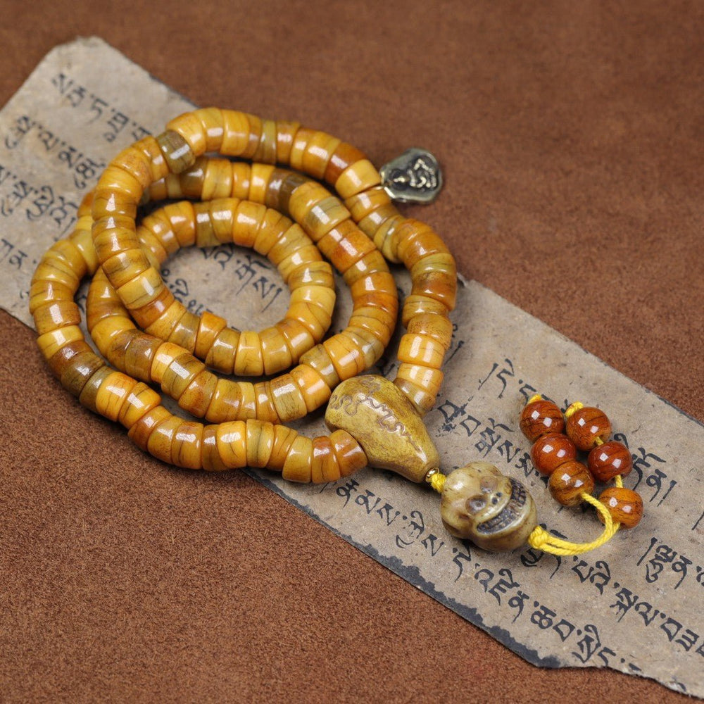 Tibetan Yak Bone 108 Prayer Beads – Handcrafted Buddhist Mala — view 2