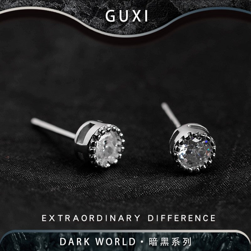 Tinted Zircon 925 Silver Stud Earrings — view 1