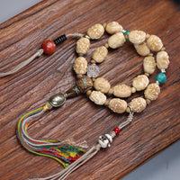 18 Arhats Tibetan Yak Bone Mala - Hand Carved Buddhist Prayer Beads - Buddhabelief