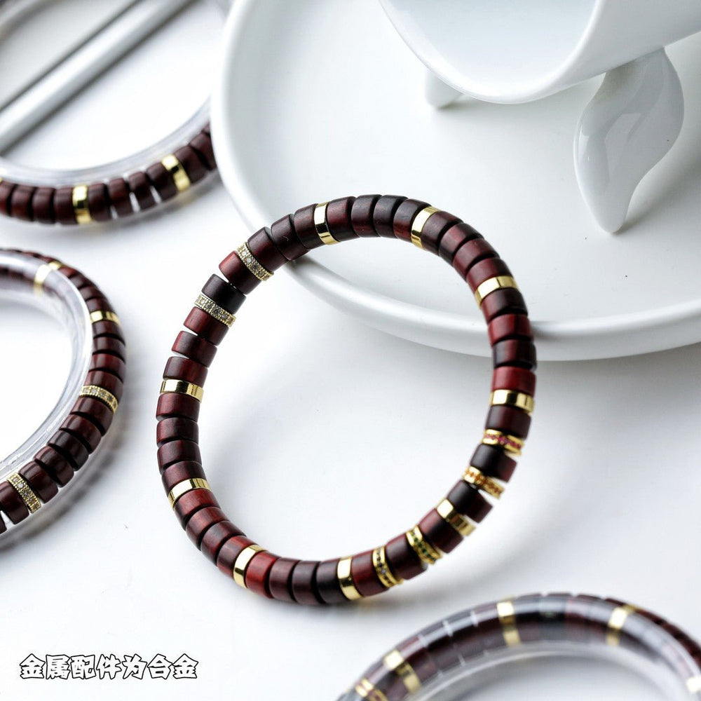 Four-Color Rosewood Bracelet | Handmade High-Density Beads - view 1