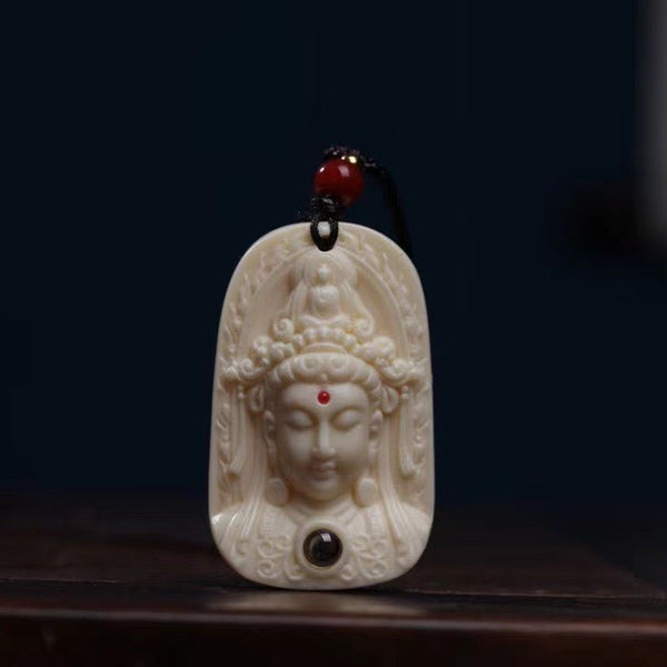 Mini Guanyin Ivory Nut Pendant – Bodhi Jewelry to Wear Around the Neck