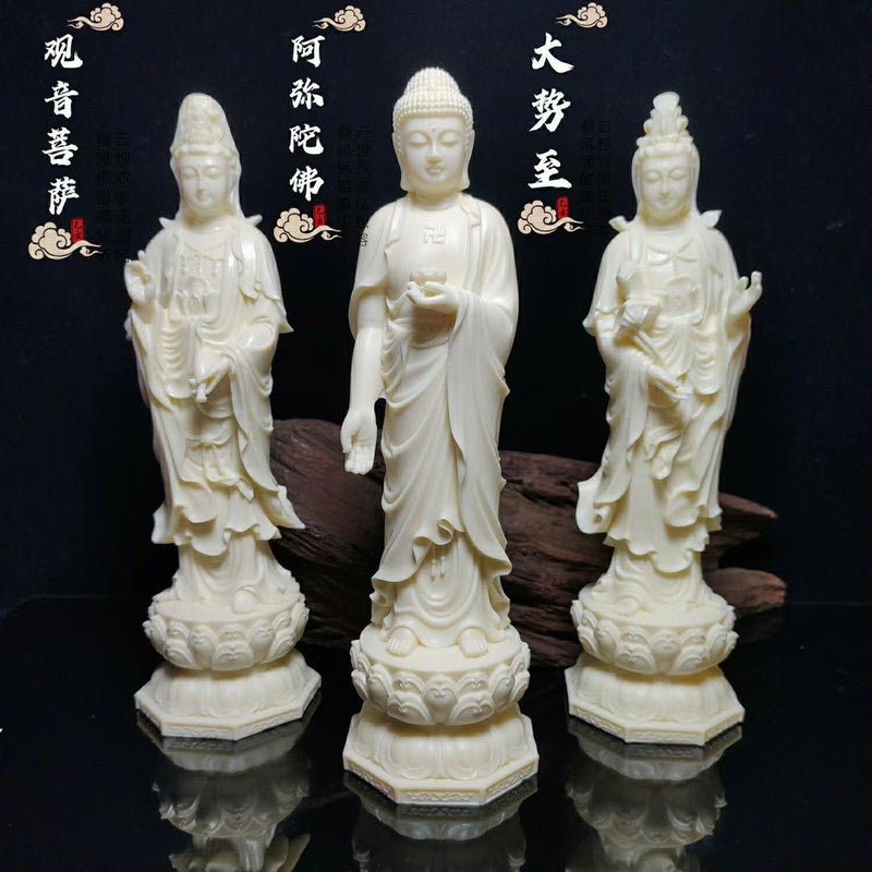 Guardian Deity Bodhi Ivory Nut Carving – Handcrafted Vegetable Ivory Art for Spiritual Protection & Collection - Buddhabelief